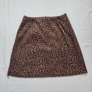 Leopard-Print Mini Skirt in Brown Vintage